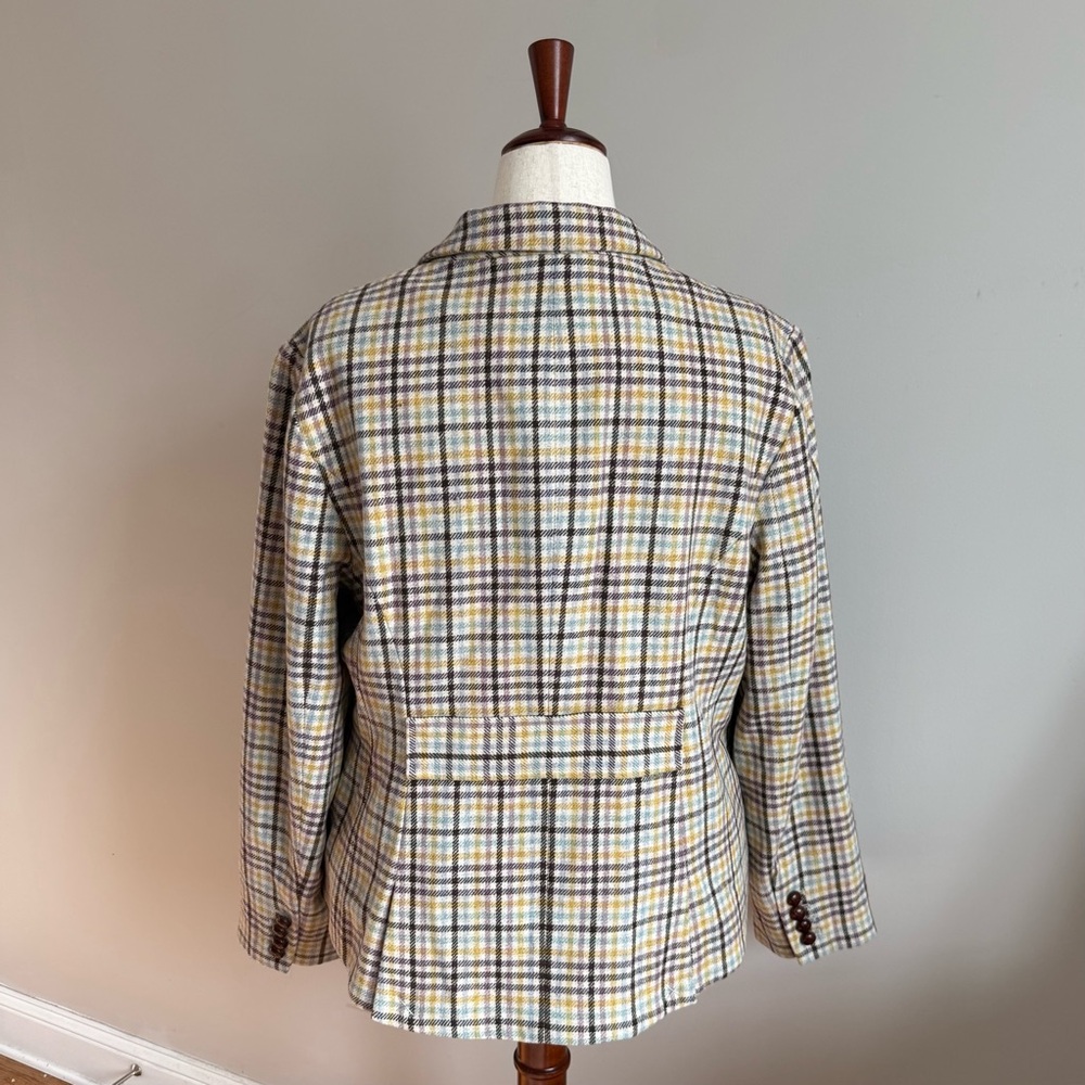 L.L. Bean Women's Multicolor Plaid Blazer - Picture 7 of 9